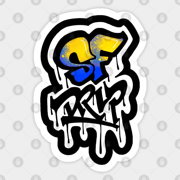 SF Drip Sticker by ericjueillustrates